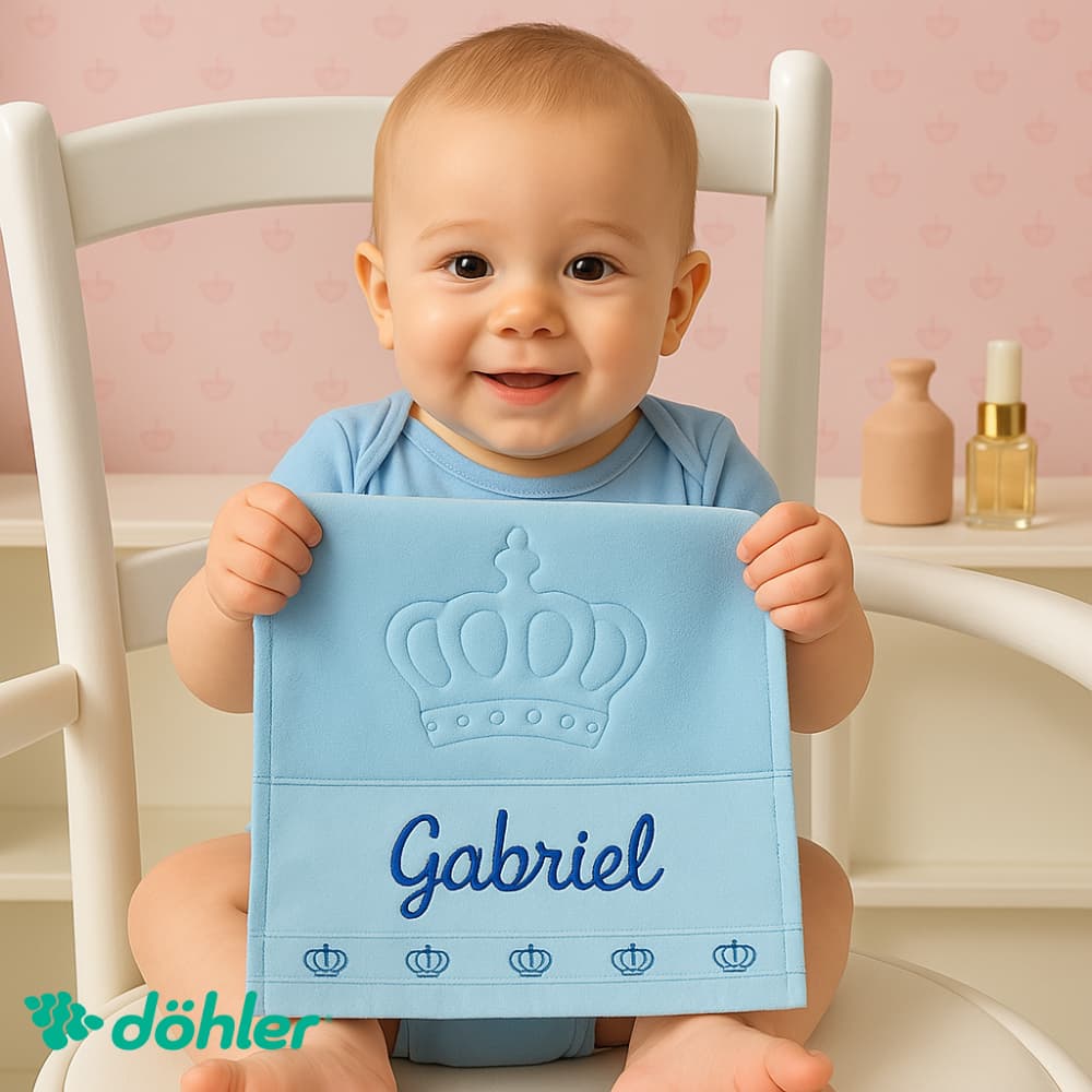 Toalha de Boca Criança Dohler Velour Jacquard + Nome Personalizado Grátis Na toalha Infantil