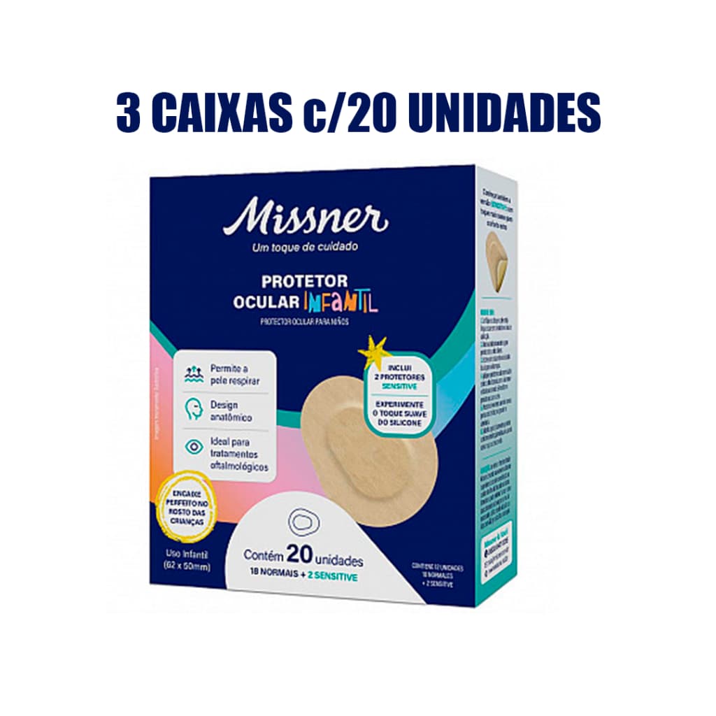 3 Caixas Protetor Ocular Infantil Missner Estrabismo