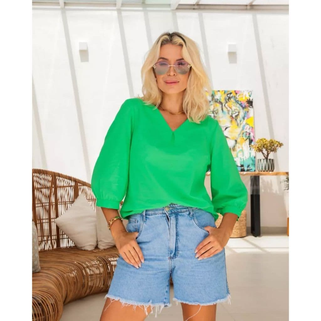 Blusa Feminina Social Elegante Camisa Chique P ao GG