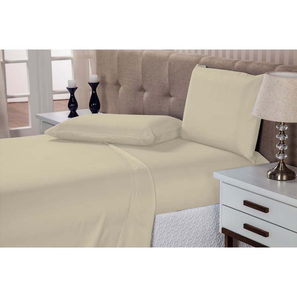 Lençol Casal 4 Peças Cama Casal Com Elástico 1,88 x 1,38 x 0,18 De Altura Lençol 2,00 x 2,20 E 2x Fronhas 0,50 x 0,70