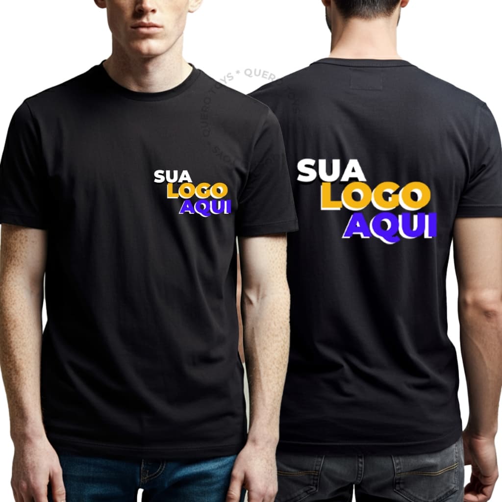 Camiseta Personalizada Com Sua Arte Logo Empresa Festas Uniforme 100% Algodão - Unissex