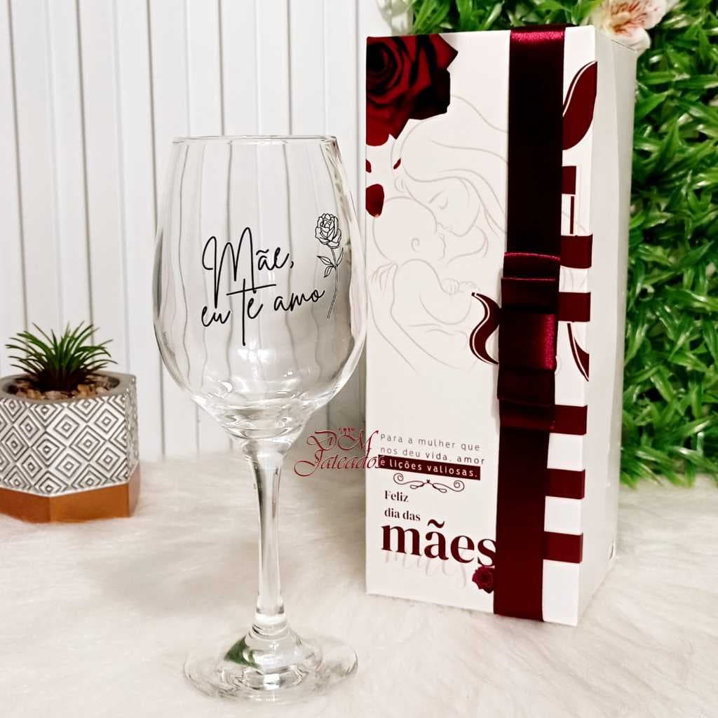 Dia das Mães - Taça Barone Vinho + Caixa presente Mãe Te Amo