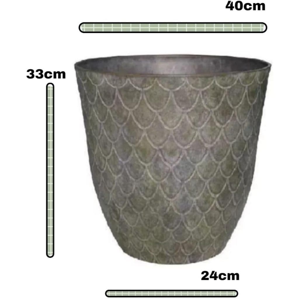 Vasos Para Plantas Polietileno Sala Área Externa (Liso/Cinza-Escuro) 33x40, Vaso Grande Polietileno Para Plantas.