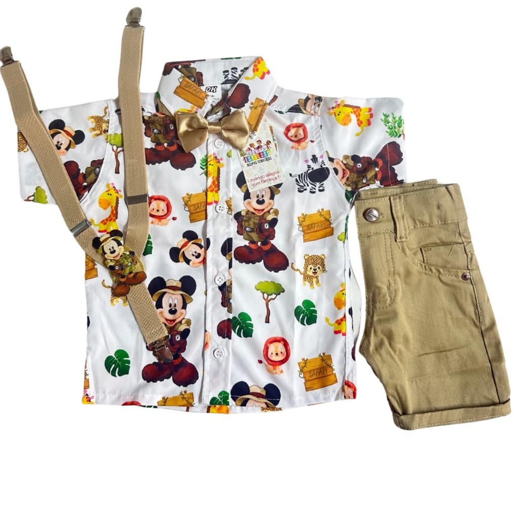 CONJUNTO MICKEY SAFARI MOD 2 SUPER LUXO FESTA ANIVERSARIO FOTOGRAFIA SOCIAL.