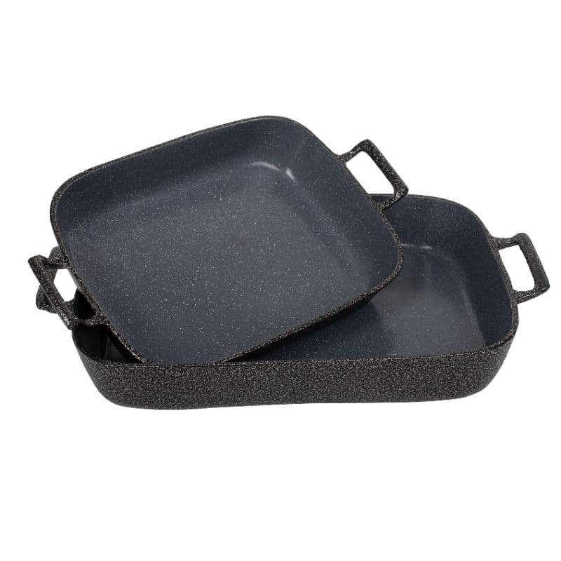 Jogo de Tabuleiro Ceramica Alumínio Fundido Grosso 2 peças Preto