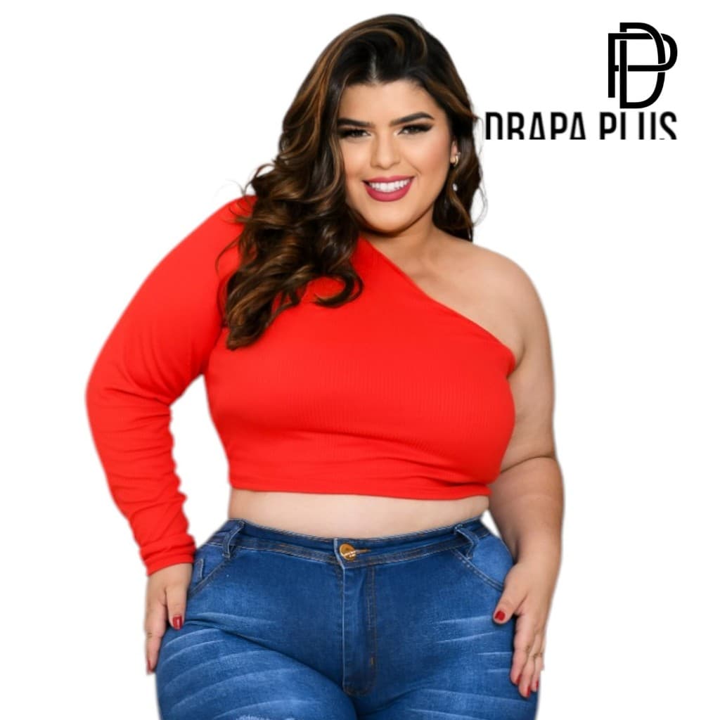 DRAPA PLUS - CROPPED NULA MANGA PLUS SIZE 1 MANGA
