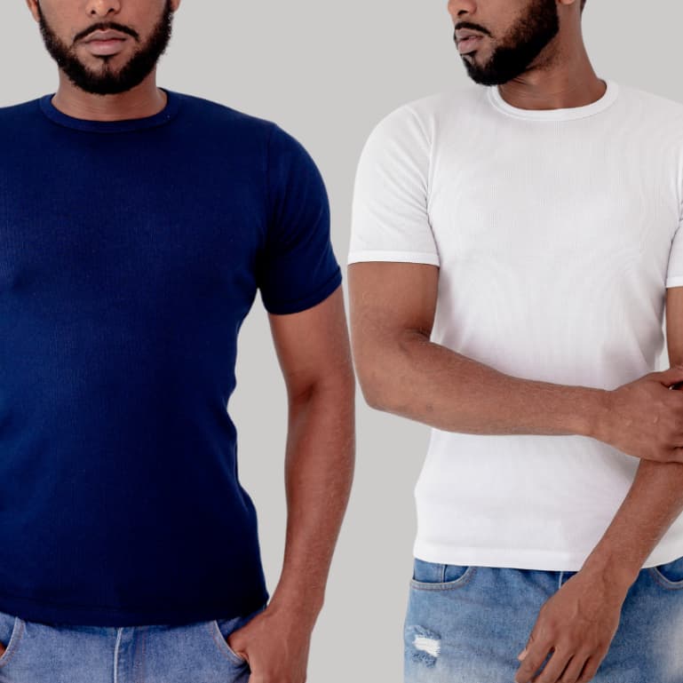 Camisa Canelada Slim Justa ao Corpo Estilo Americano
