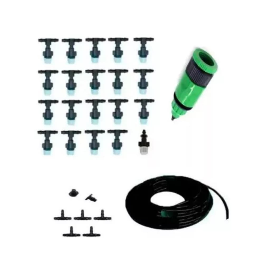 Kit Irrigação Nebulização Névoa - 20 Bicos C/ 40m Tubo 4/7mm