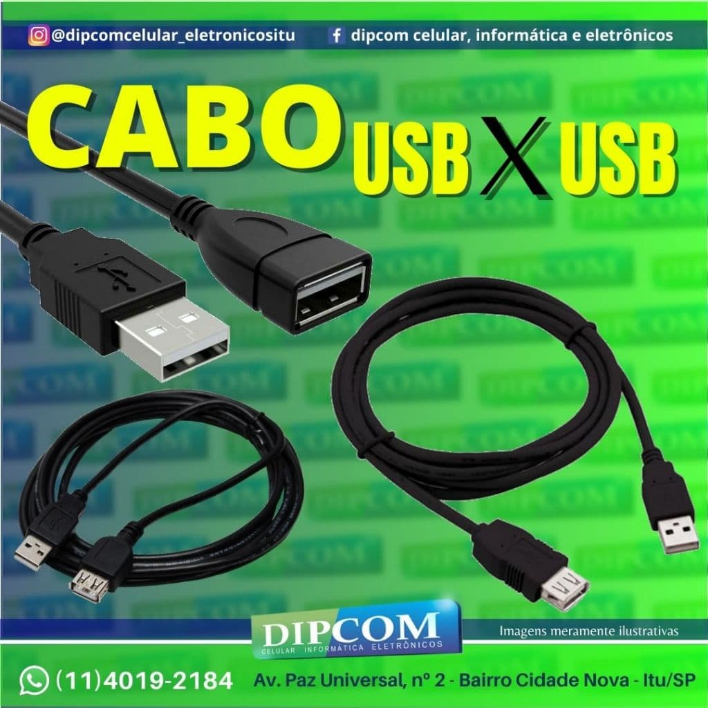 Cabo USB macho x USB fêmea - Cabo Extensor