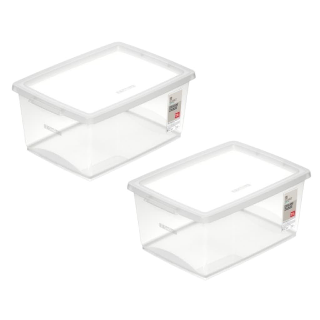 2 Caixa Organizadora Com Tampa Plástico Cristal Ordene 7,5l