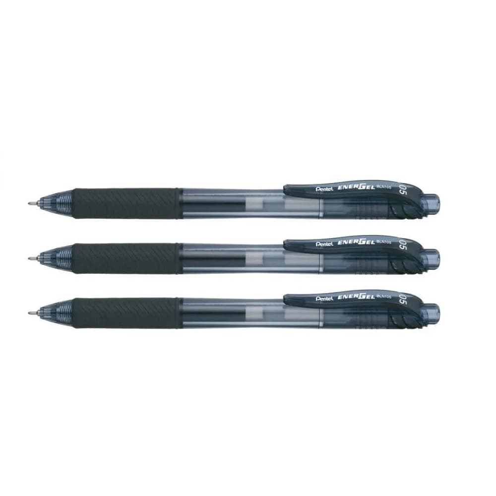 Caneta Preta Pentel Retrátil Energel 0,5 BLN105 Preta Escolha a Quantidade