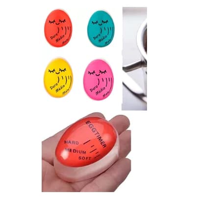 Temporizador Termômetro Timer Ovo Cozido Egg Mole Médio Duro Cor Amarelo Liso