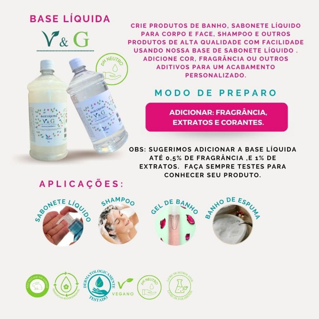 Base Sabonete Liquido 1/1 - 1 litros - hipoalergênica