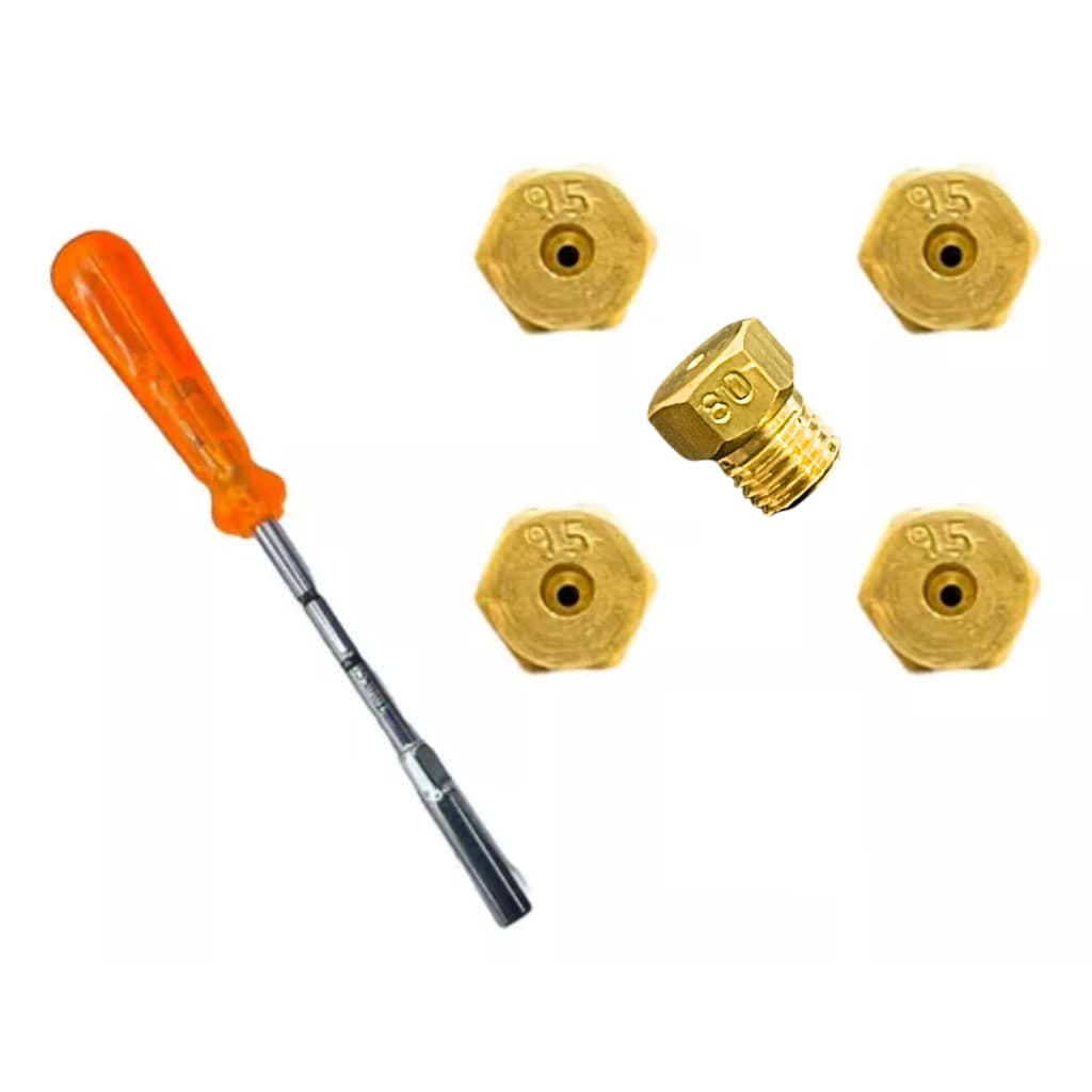 Kit 5 Bicos Injetor Converter P Gás Encanado Cooktop 5 Bocas