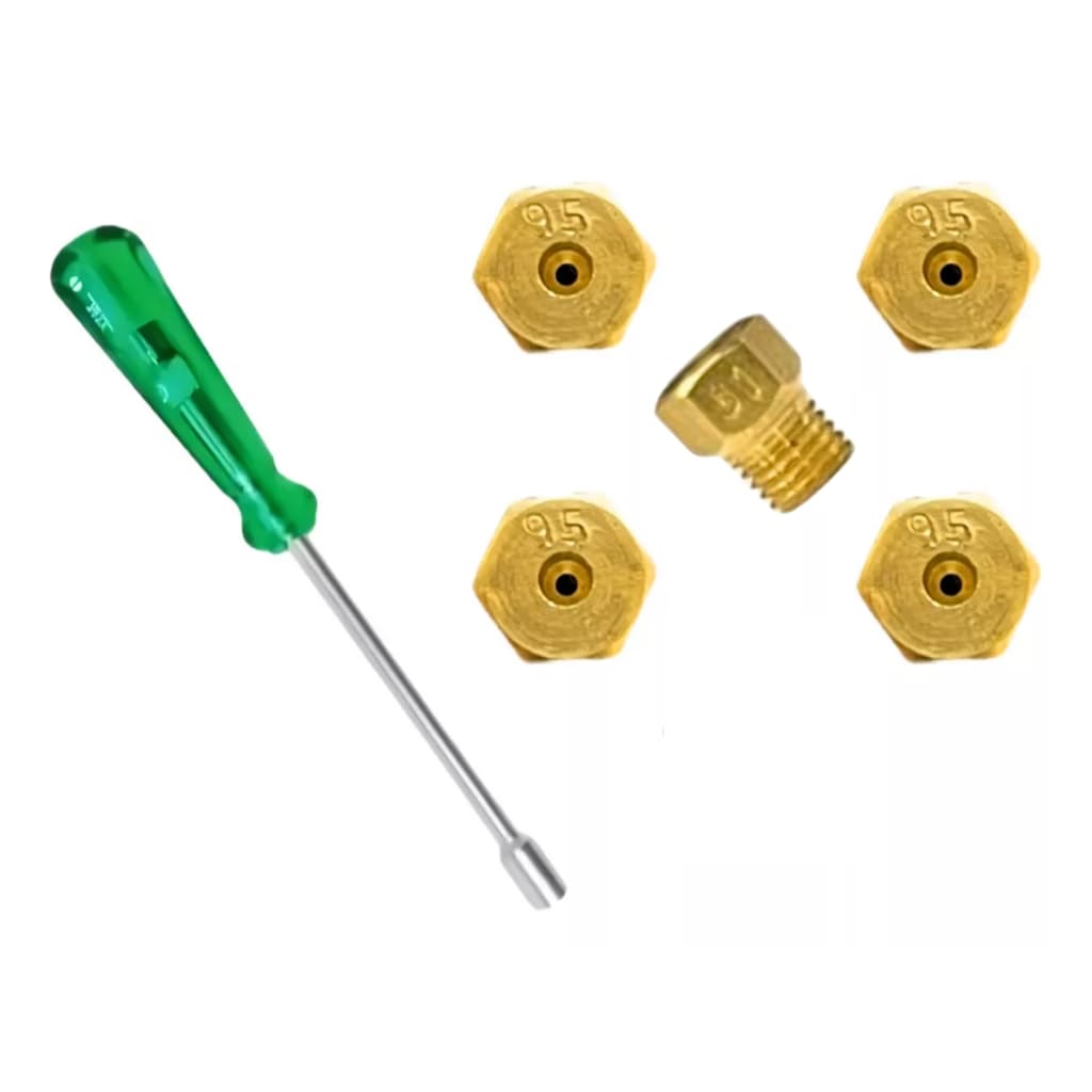 Kit 5 Bicos Injetor Converter P/ Gás Botijão Cooktop 5 Bocas