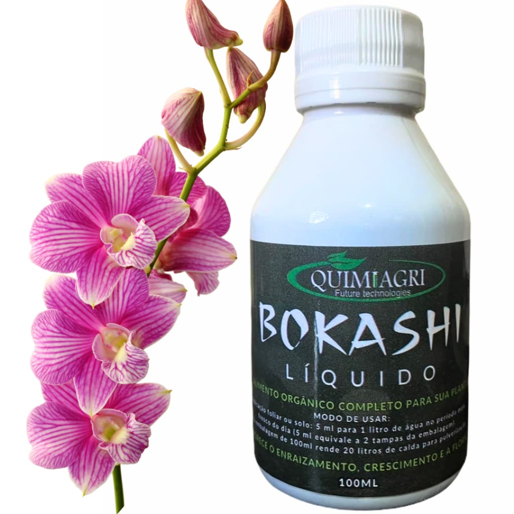 Bokashi Fertilizante Orquídeas Orgânico Concentrado 100ml Quimiagri Fertilizante Natural p/ Plantas