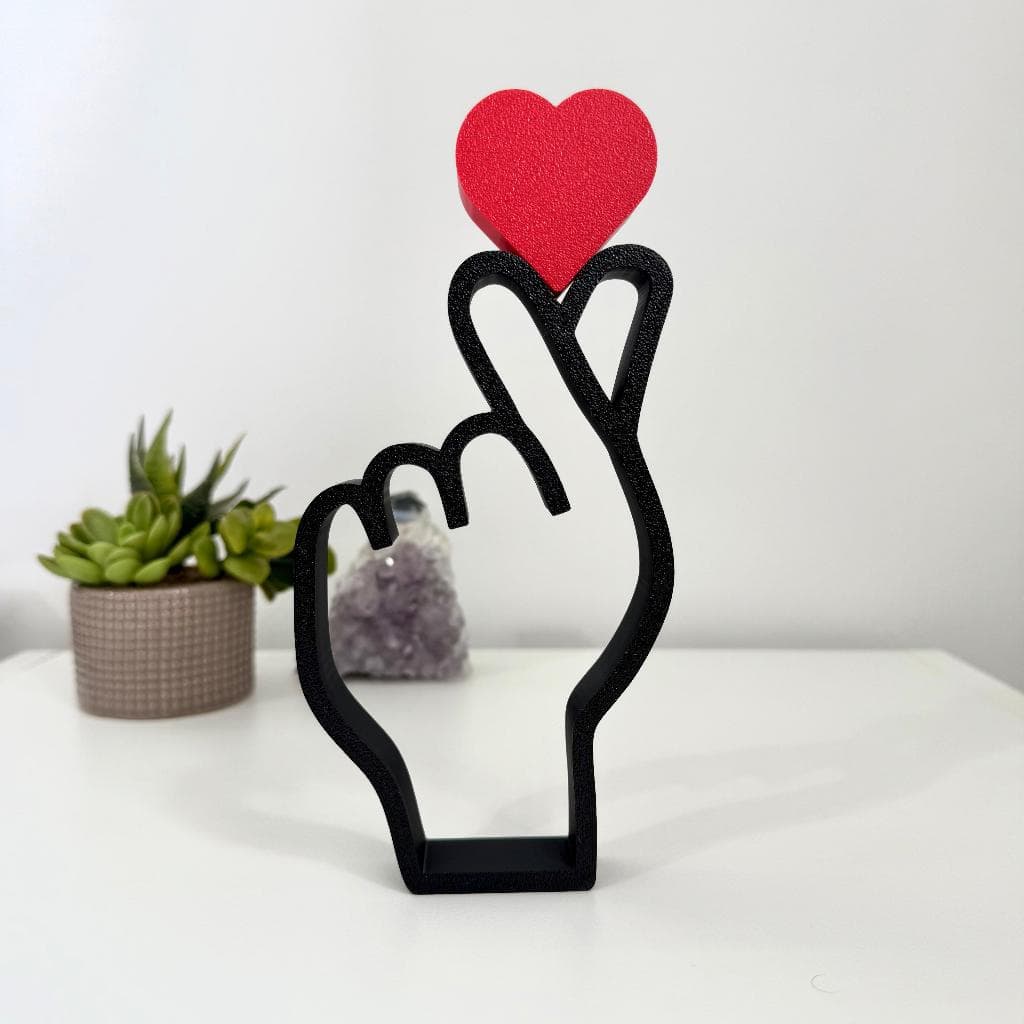 Placa Coração Coreano Finger Heart K-Pop Dorama Decoração K-Pop Heart salanghaeyo 사랑해요