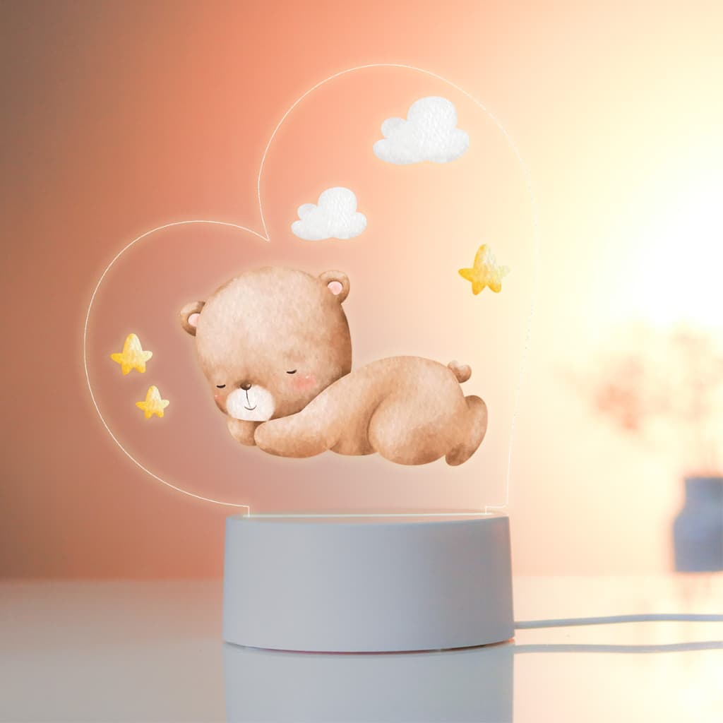 Luminária colorida Led UV - Urso Dormindo
