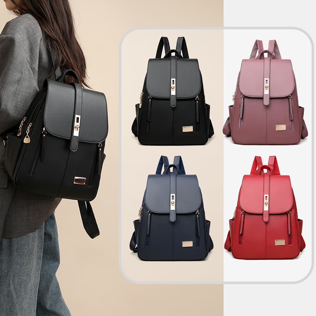 Bolsa Mochila femenina Média multifuncional da moda Em Couro Sintético para diaria
