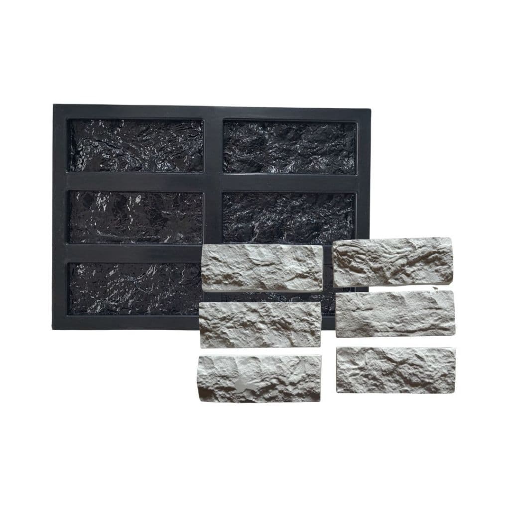 Forma Abs Tijolinho Pedra Madeira Rock Face 8 Tijolos 20,5x6