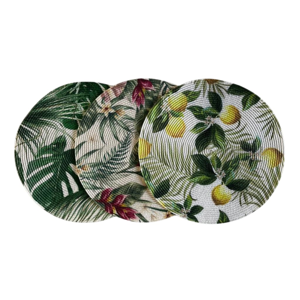 Jogo Americano Redondo Estampado 38cm Kit 2, 4 ou 6 unidades Mesa Posta Jantar Cozinha