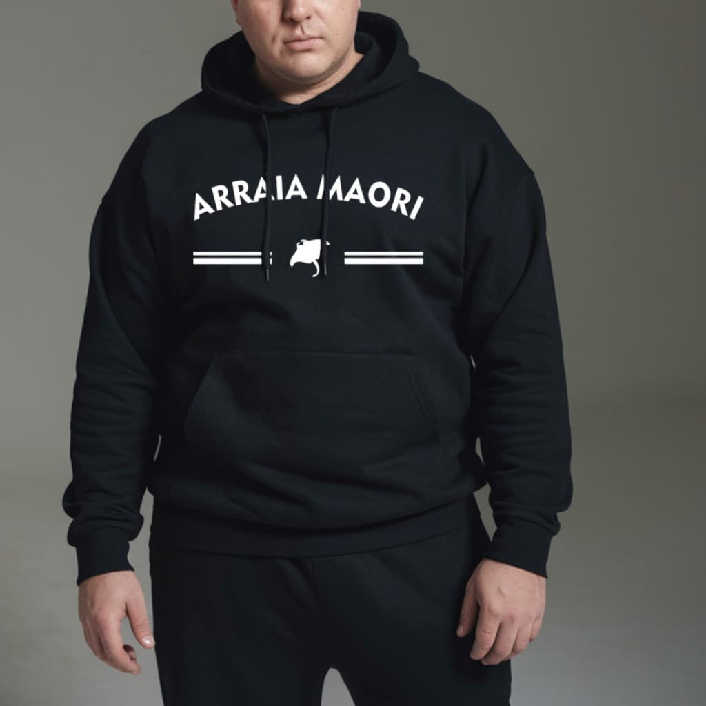 Moletom Masculino Plus Size Arraia Maori Flanelado 3 Cabos Canguru com Capuz Unissex