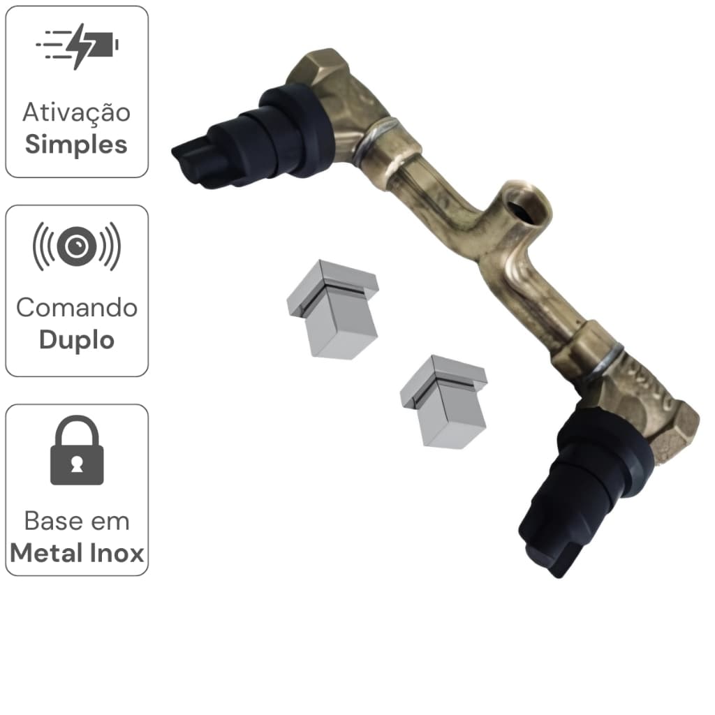 Kit Base Misturador Metal Deca + Acabamento Cromado ABS Bruto