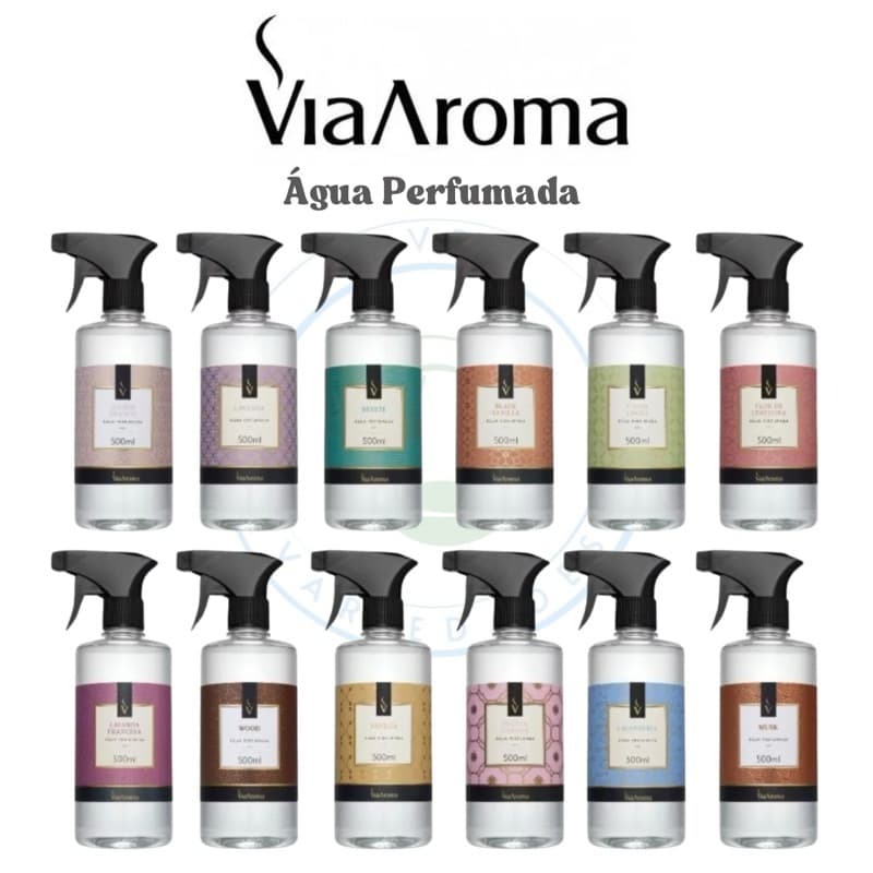 Agua Perfumada 500ml Via Aroma Aromatizador de Ambiente Para Casa Tecidos Cortinas Lençóis