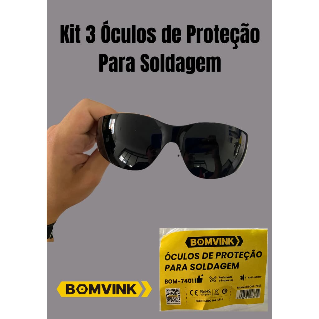 Kit 3 Óculos de proteção para Soldagem
