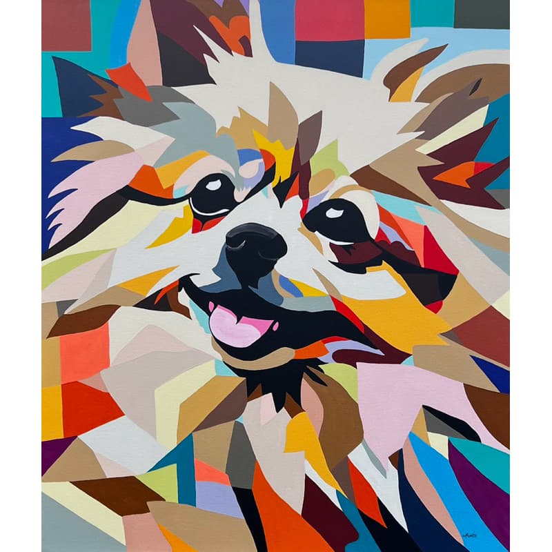 Quadro Decorativo Pintado a Mão - Mhar Quadros Decorativos - Lulu da Pomerânia