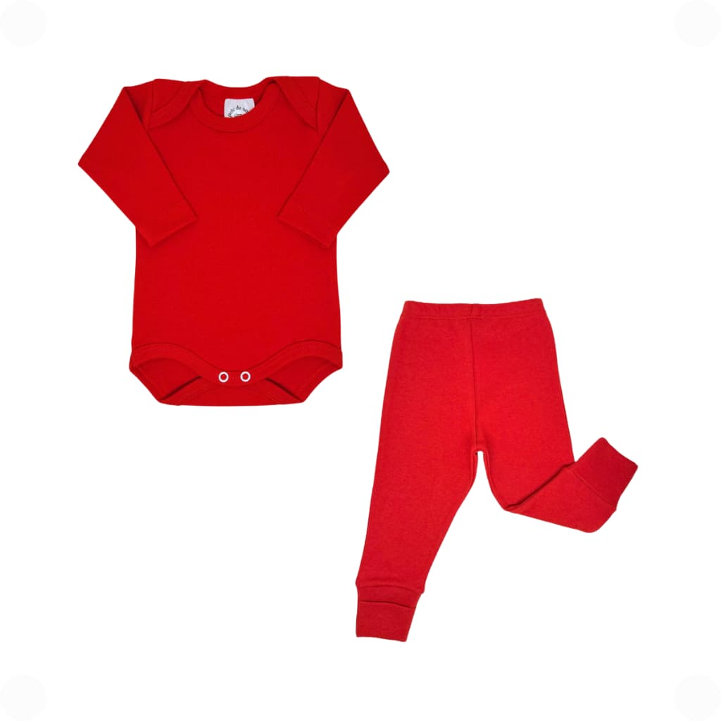 Conjunto Bebê Body Manga Longa Calça Mijão Vira Pé Liso Suedine 100% Algodão Neutro Menino Menina
