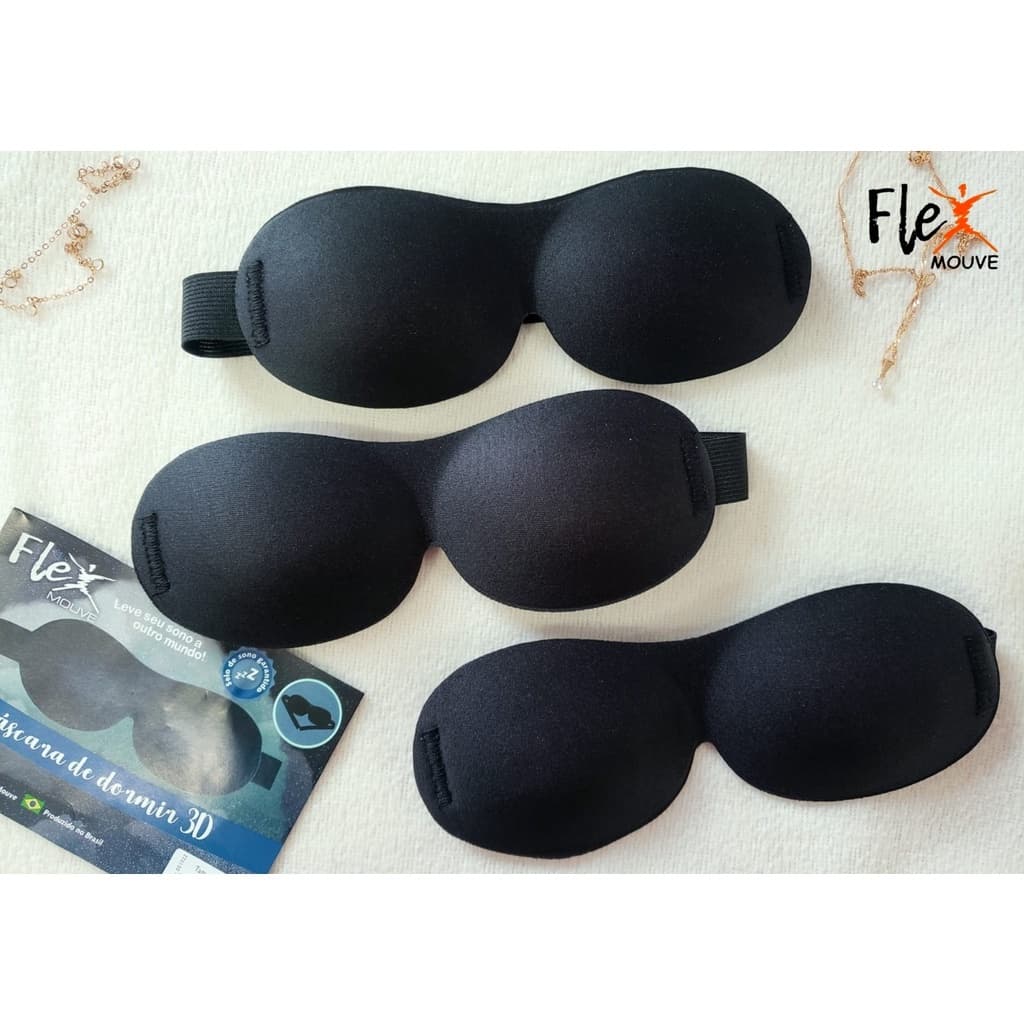 Kit Máscara Confortável , Macia E Opaca Máscara Ocular Portátil 3D Para Dormir/Trilha - Flex Mouve Expedição