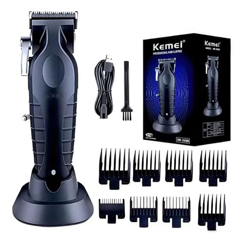 Máquina de Cortar Cabelo Profissional Kemei Original Sem Fio Recarregável KM-2296 - Bivolt