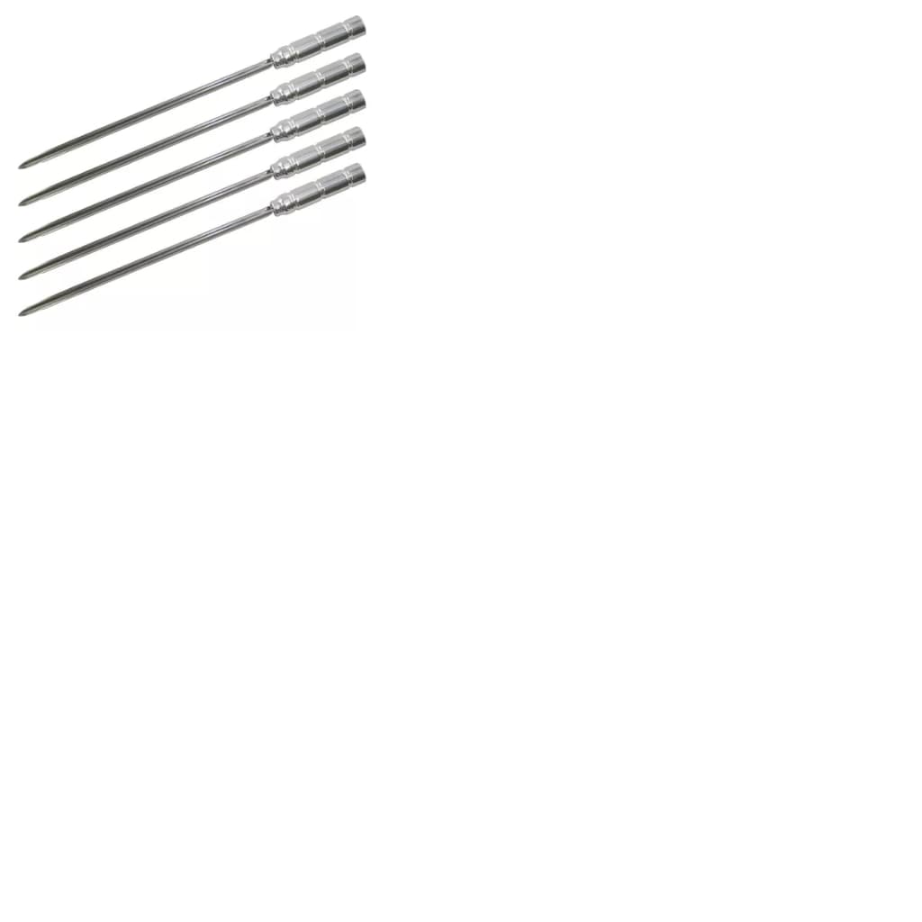 5 Espetos Churrasco 84cm Aço Inox Cabo Revestido Em Alumínio