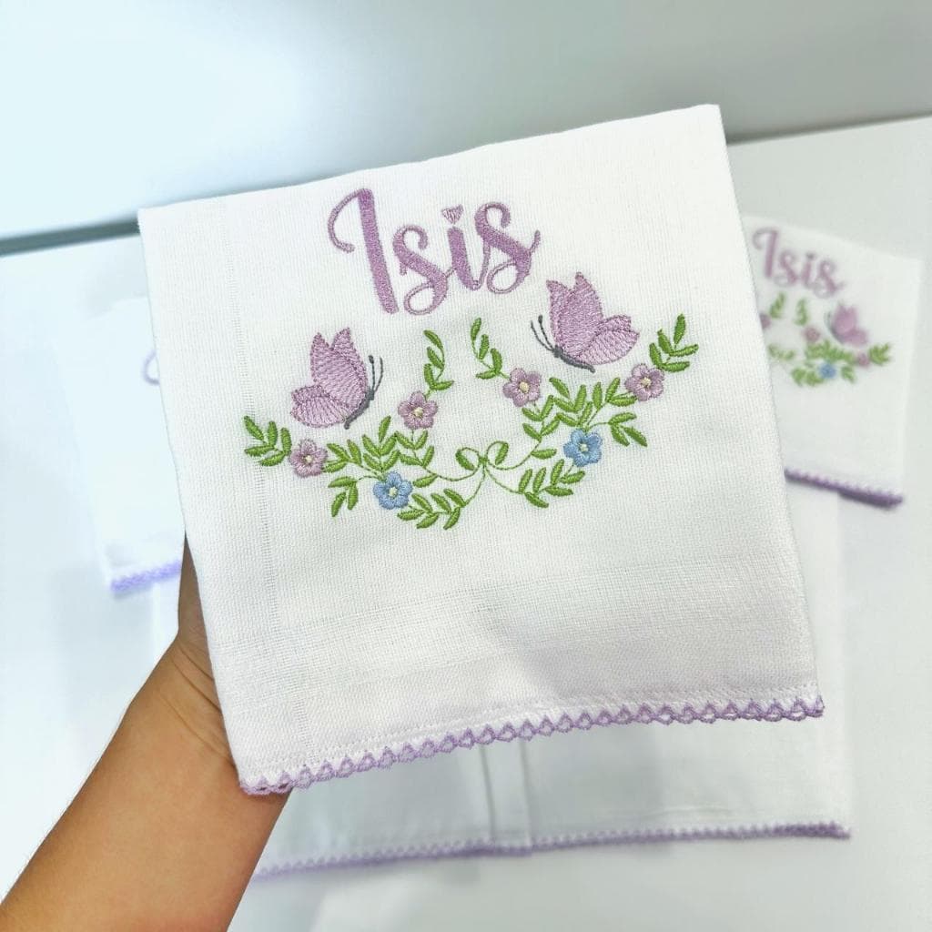 Fralda de banho, passeio, ombro e boca personalizado com o nome da sua bebe, fraldas duplas.