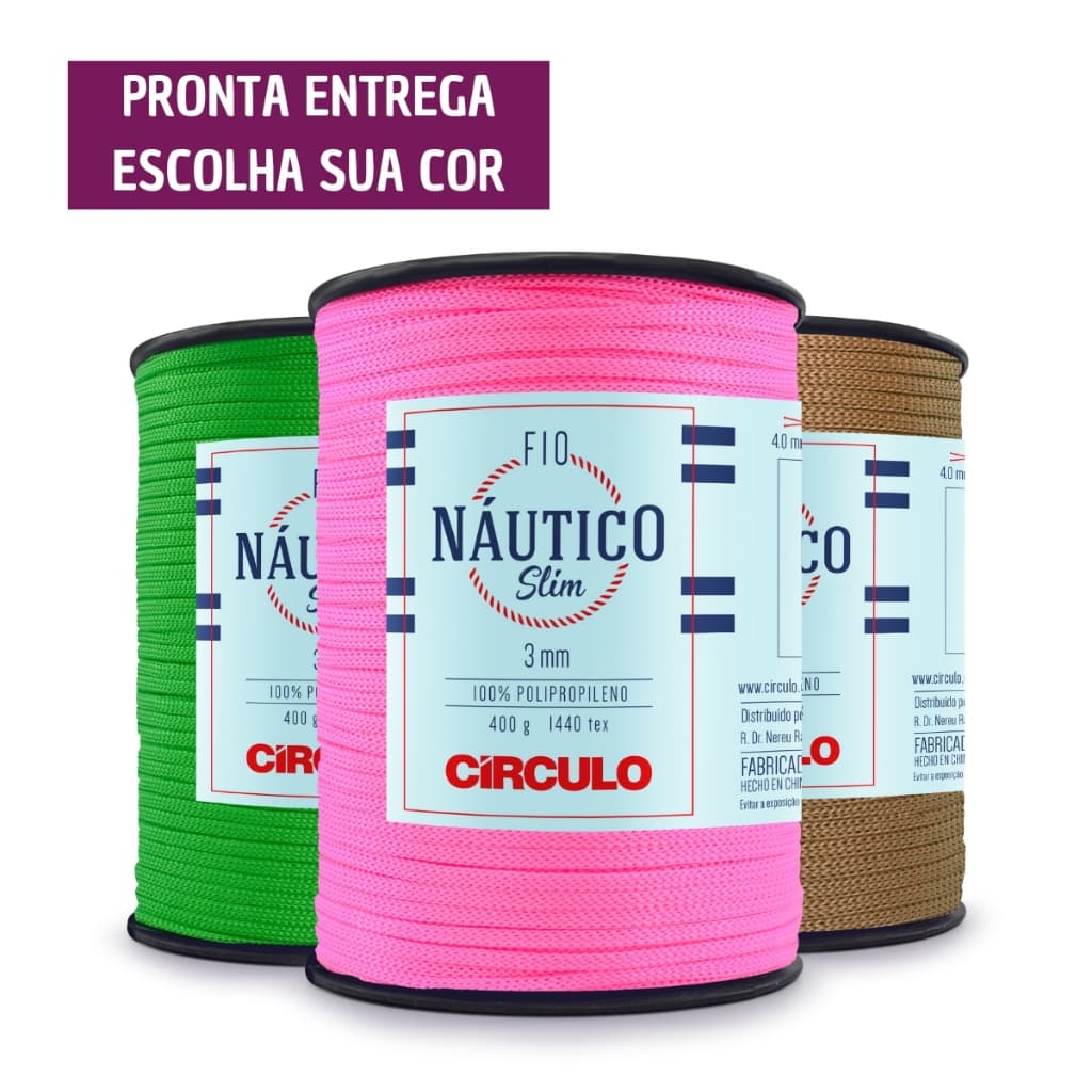 Fio Náutico Slim Circulo 3mm 400g / 278m Várias Cores PROMO