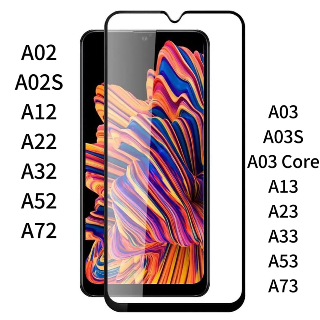 Película De Vidro Temperado 3D Espessura Max Para Samsung A02 A03 A12 A13 A22 A23 A32 A33 A52 A53 A72 A73