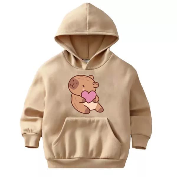 Blusa Moletom com Capuz Infantil Capivara Fofinha Infantil Capivara Baby Infantil Moletom Capivara Infantil