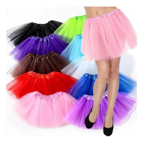 Saia tule Com brilho Festa Carnaval Folia Bailarina e Fantasia 40cm