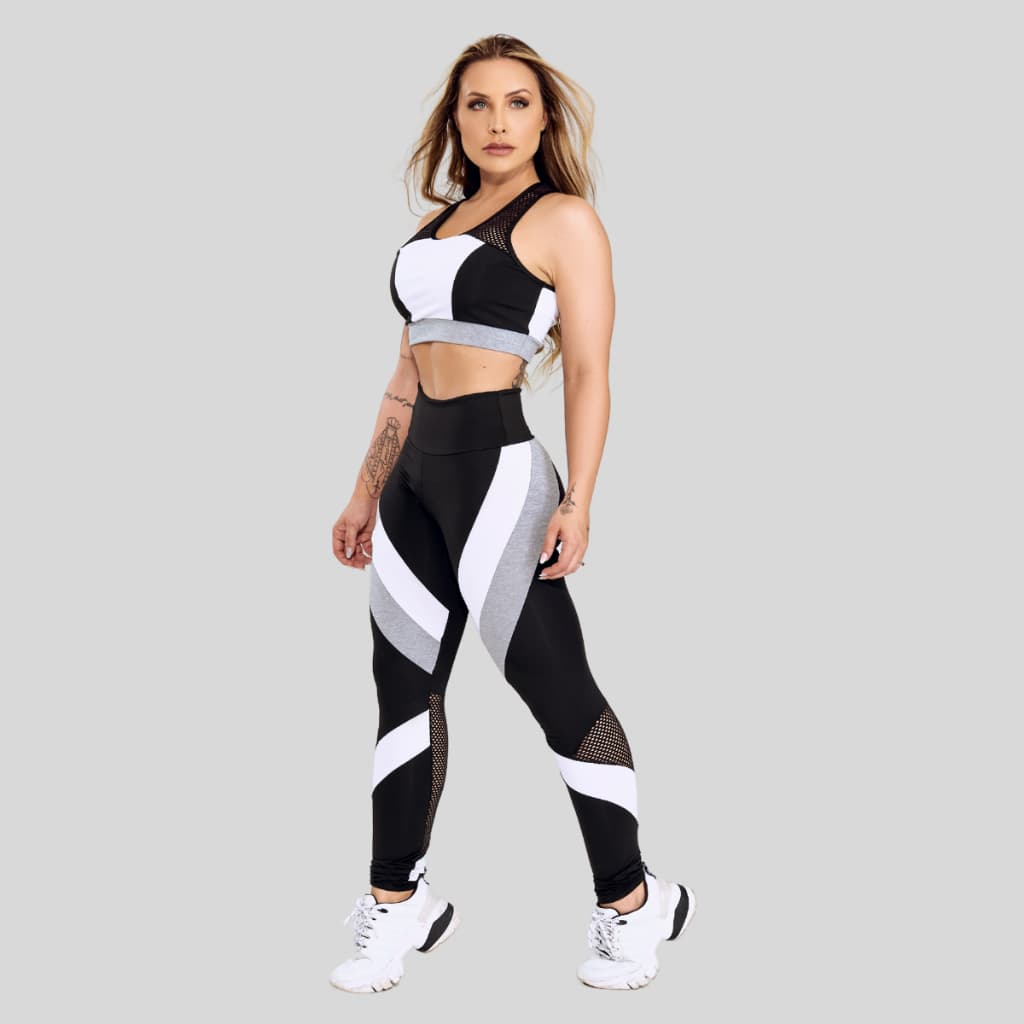 Conjunto Fitness Academia Top E Legging Zero Transparência