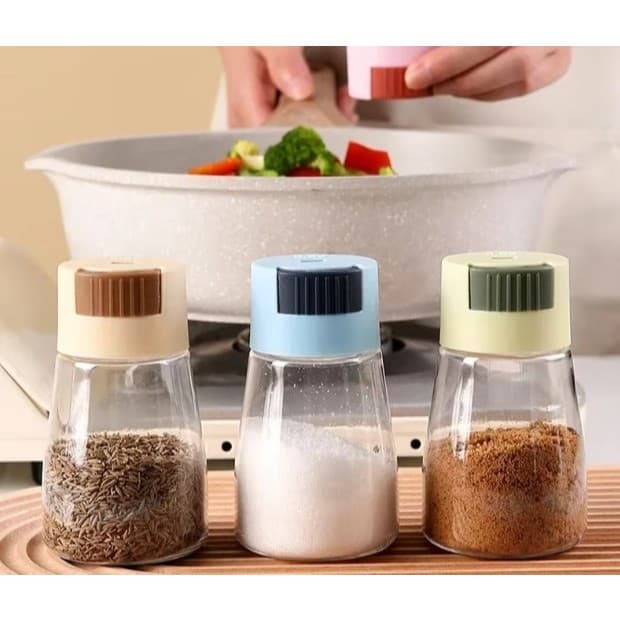 4 Porta temperos Dozador Vidro Automático Sal Açúcar Temperos