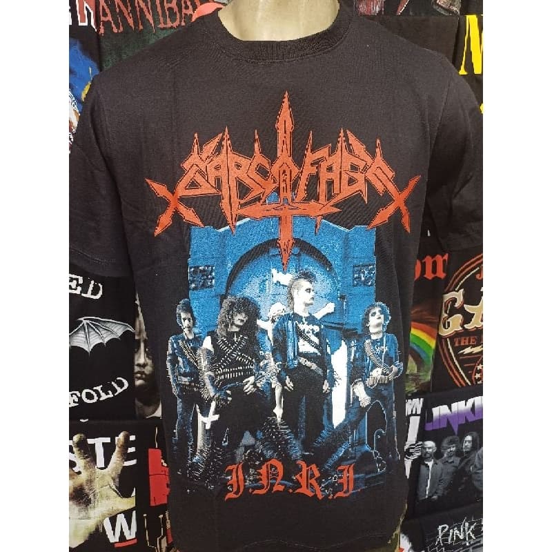 Camiseta Sarcófago - I.N.R.I. Brutal Wear camiseta de banda black metal metal brasileiro