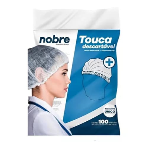 Toucas Descartáveis P/ Cabelo Nobre Branca Elástico 500un