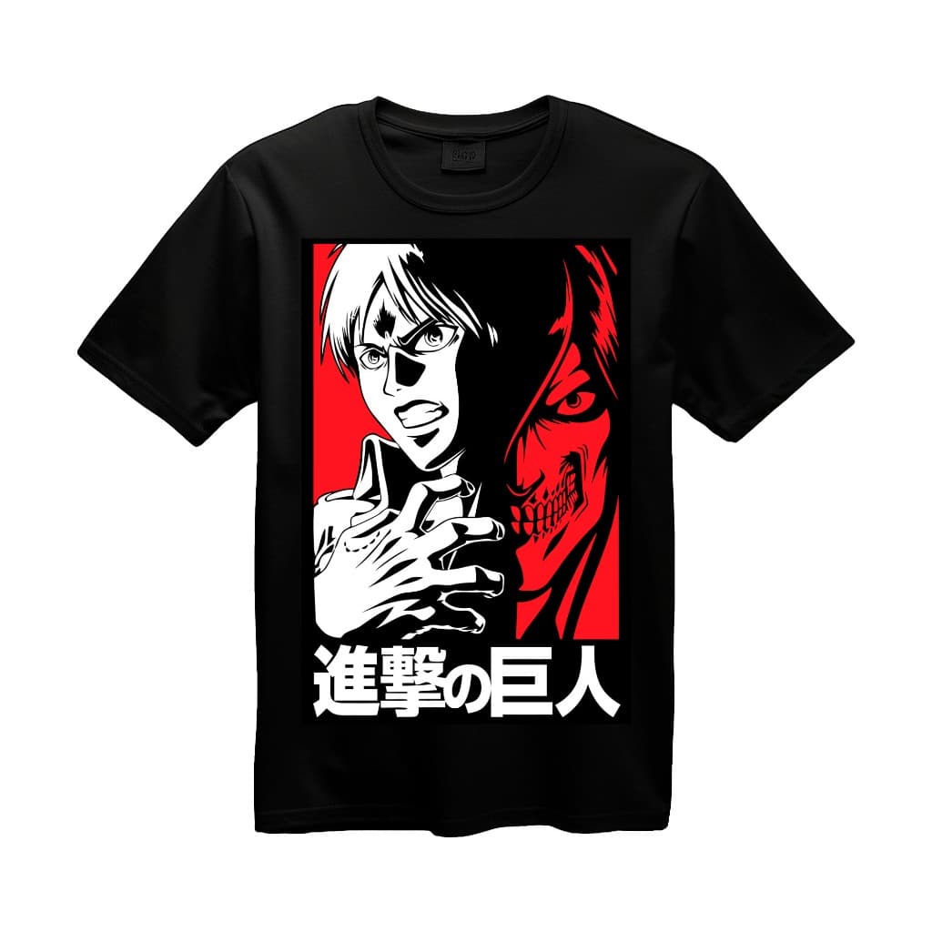 Camiseta Anime Attack On Titan Eren Yeager Titan Lider Vilão Do Anime - ENVIO RAPIDO