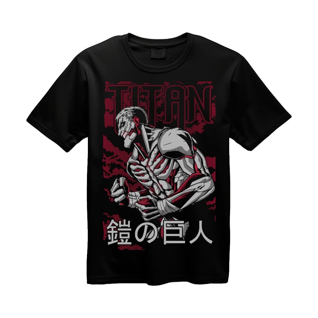 Camiseta Estampada Anime Attack On Titan Titan Blindado Camisa Top Estampa Não Desbota