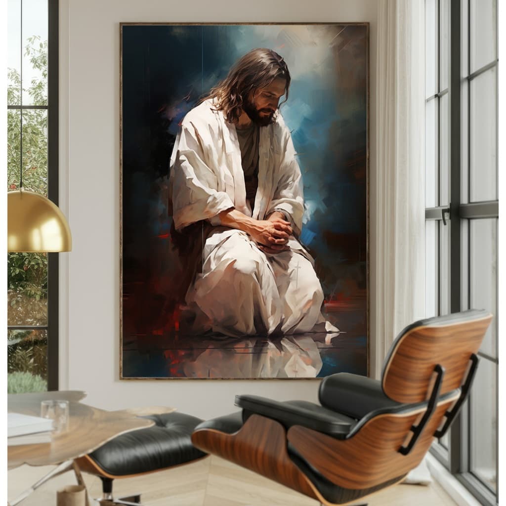 Quadro Jesus Cristo Quadro Com Moldura E Vidro Quadro Decorativo Sala Grande Quadro Jesus Orando