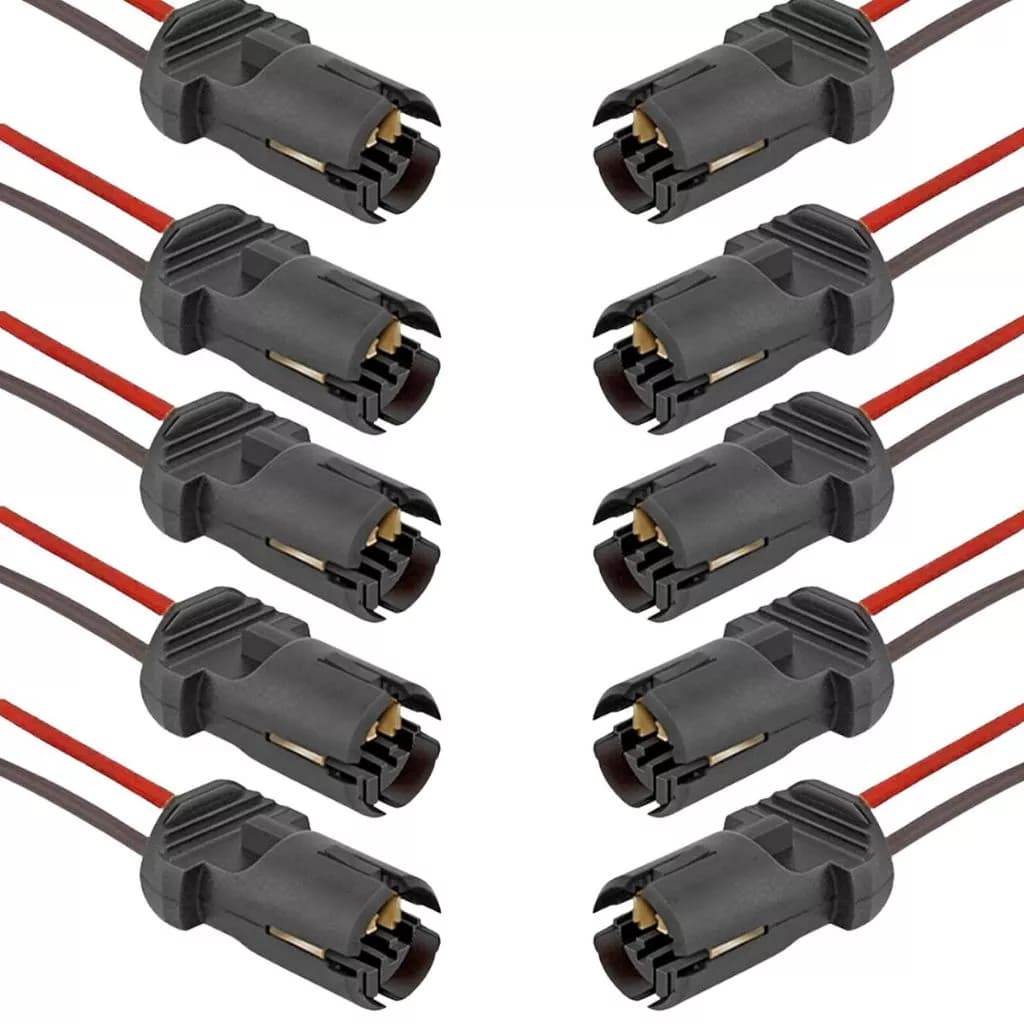 Kit 10 Soquete T10 Pingo Com Chicote W5w 12/24V