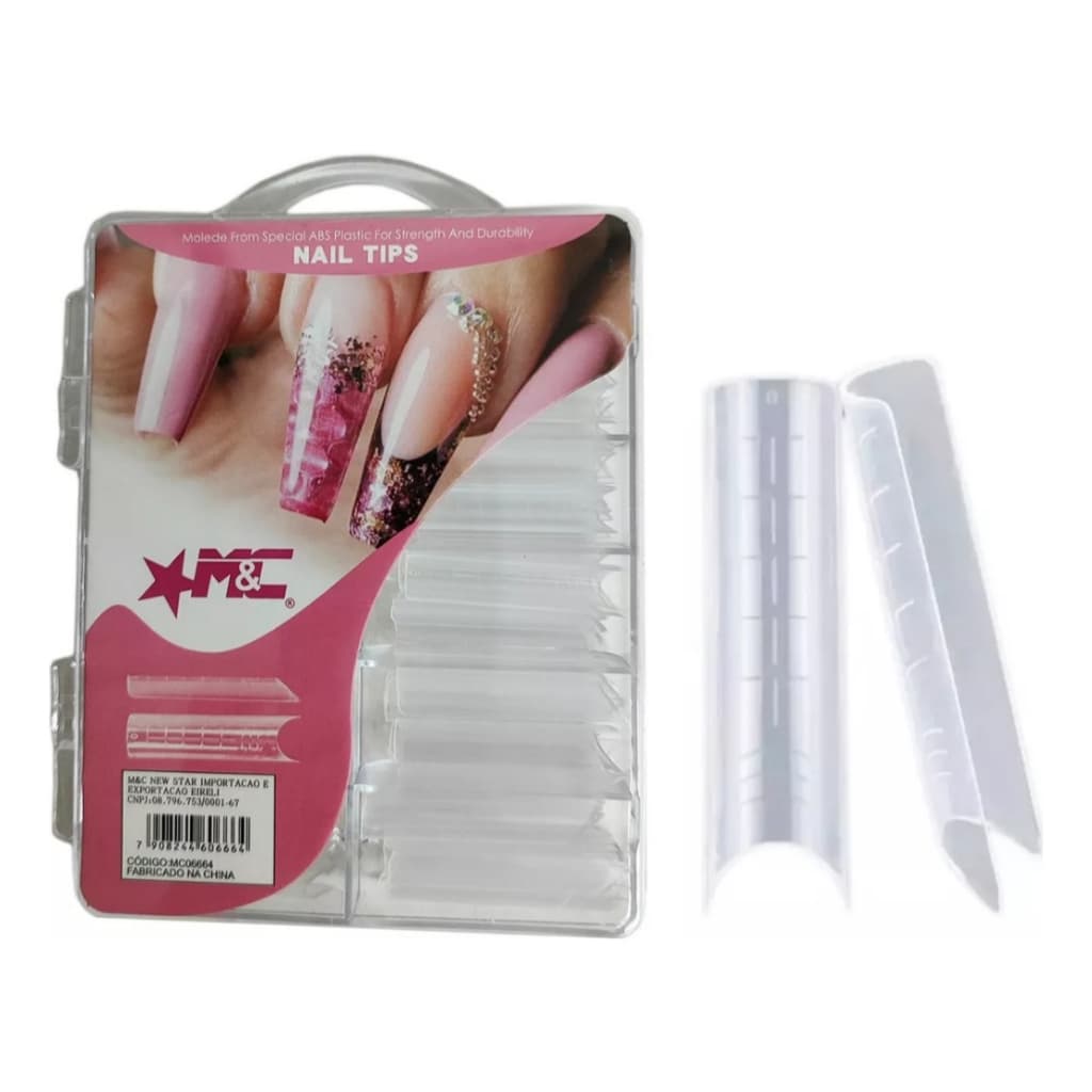 Molde F1 Russo Extra Longa Com Curvatura C Unhas Manicure 100 Unidades