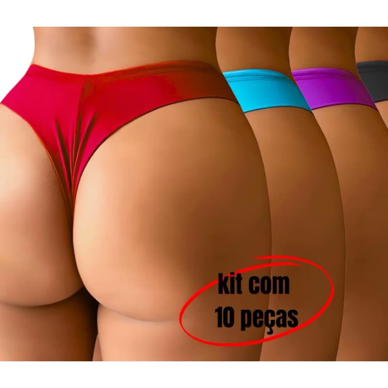 Kit 10 Calcinhas Conforto Fio Duplo Levanta Bumbum - Maya