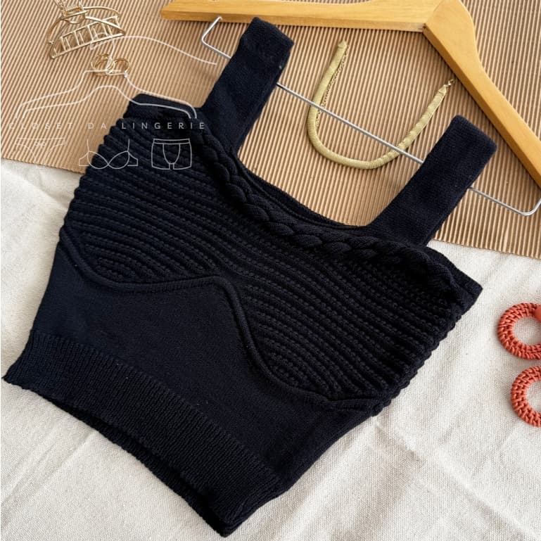 Cropped Tricot Modal Trançado Regata Blusa Moda Feminina Verão Blogueirinha